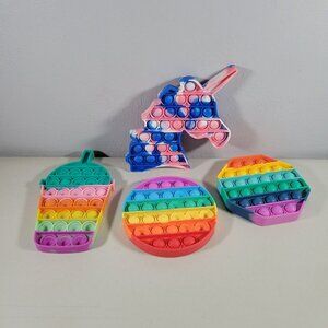 Pop It Fidget Toys Circle and Milkshake Unicorn and Octagan Stress Relief